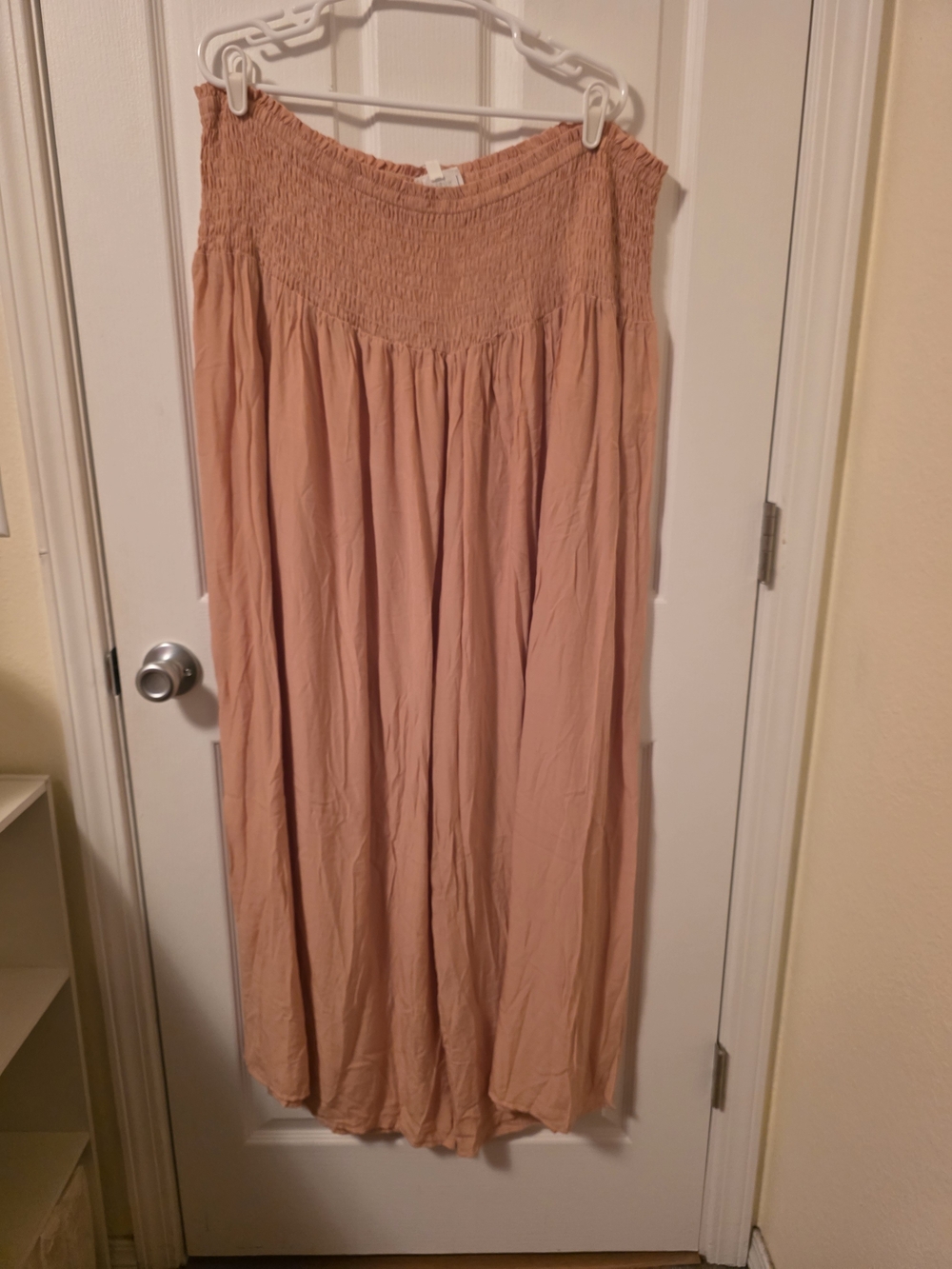 Heyson Boho Smocked Waist Wide Leg Palazzo Pants Maxi Skirt Peach NWT 3XL